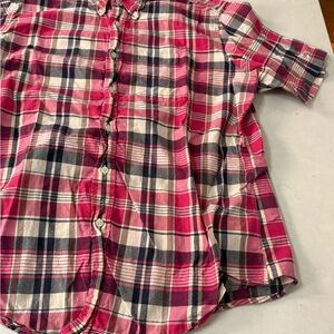 Brooks Brothers Original Polo Shirt Short Sleeve Button Down Plaid Cotton Men XL
